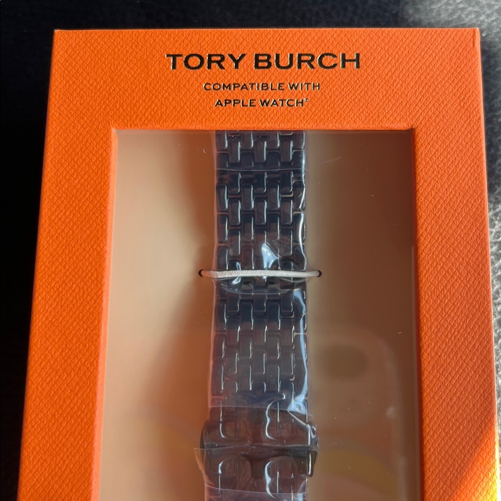 🖤 Tory Burch Eleanor Black Stainless Steel Watch Band for Apple Watch Bracelet - Picture 9 of 13